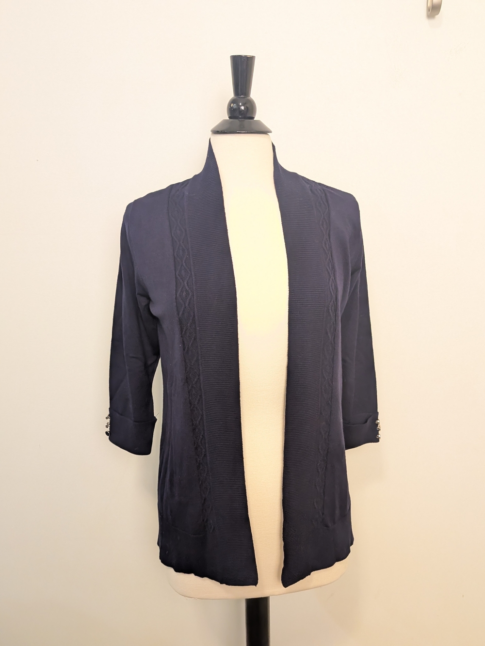 Lety And Me Stitch Fix Navy Open-Front Knit Cardigan Sweater Size Medium